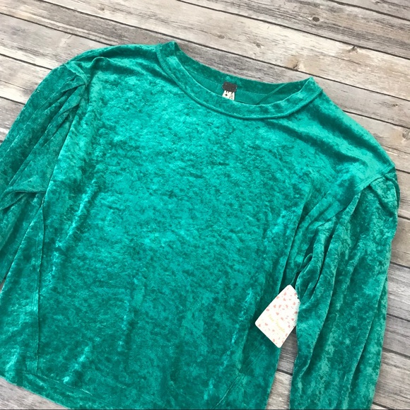 New Free People Milan Crushed Velvet Top - Picture 4 of 8